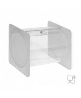 E-665 - Portacaramelle sezione circolare in plexiglass trasparente con laterali satinato