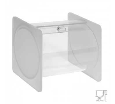 E-665 - Portacaramelle sezione circolare in plexiglass trasparente con laterali satinato