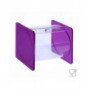 Porte-bonbons de section circulaire en plexiglas transparent avec côtés satinés FUCHSIA