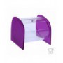 Porte-bonbons de section circulaire en plexiglas transparent avec côtés satinés FUCHSIA