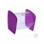Porte-bonbons de section circulaire en plexiglas transparent avec côtés satinés FUCHSIA
