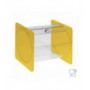 Porte-bonbons à section circulaire en plexiglas transparent avec côtés satinés JAUNE