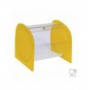 Porte-bonbons à section circulaire en plexiglas transparent avec côtés satinés JAUNE