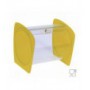 Porte-bonbons à section circulaire en plexiglas transparent avec côtés satinés JAUNE