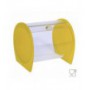 Porte-bonbons à section circulaire en plexiglas transparent avec côtés satinés JAUNE