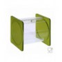 Circular section candy holder in transparent plexiglass with satin sides GREEN