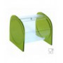 Circular section candy holder in transparent plexiglass with satin sides GREEN