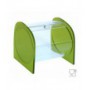 Portacaramelle  sezione circolare in plexiglass trasparente e con pannelli laterali in plexiglass satinato VERDE
