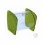 Circular section candy holder in transparent plexiglass with satin sides GREEN
