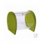 Circular section candy holder in transparent plexiglass with satin sides GREEN