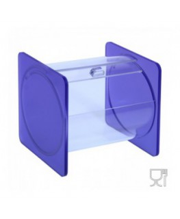 E-670 - Portacaramelle sezione circolare in plexiglass trasparente con laterali in satinato VIOLA