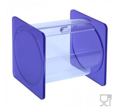 E-670 - Portacaramelle sezione circolare in plexiglass trasparente con laterali in satinato VIOLA