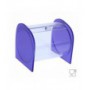 Circular section candy holder in transparent plexiglass with satin sides PURPLE