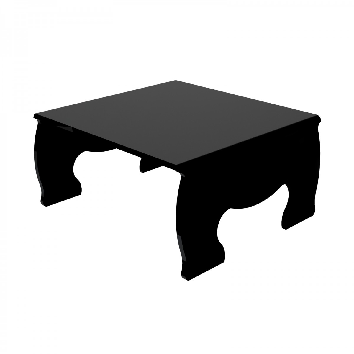 E-621 - Alzatina/Tavolino multiuso in plexiglass nero - Spessore 5 mm