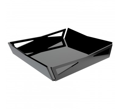 E-632 - Vassoio in plexiglass nero - Spessore 3 mm - H 5 cm