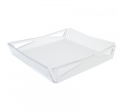 E-633 - Vassoio in plexiglass satinato -Spessore 3 mm - H 5 cm