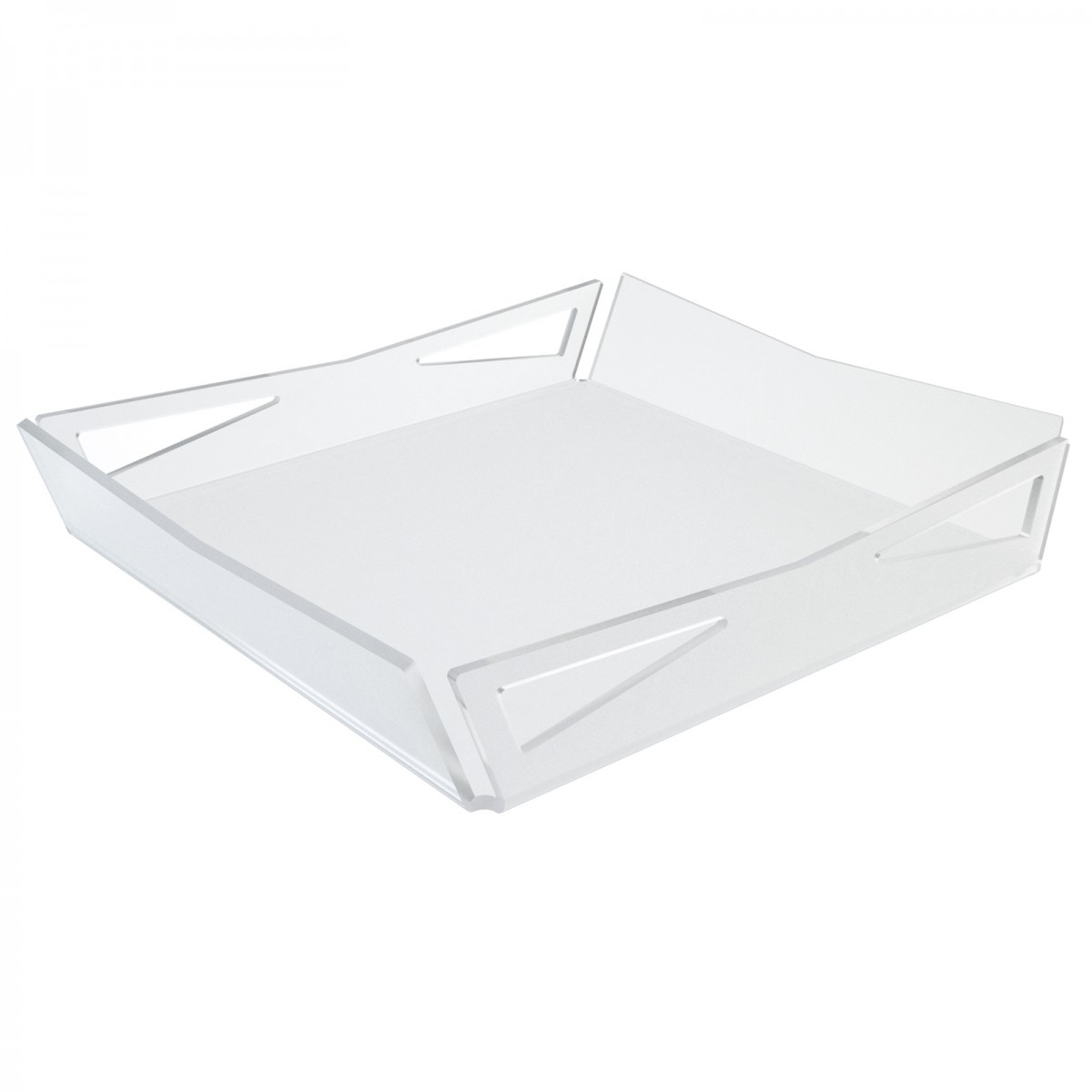 E-633 - Vassoio in plexiglass satinato -Spessore 3 mm - H 5 cm