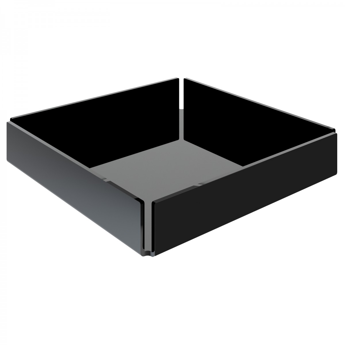 E-635 - Vassoio in plexiglass nero - Spessore 3 mm - H 5 cm