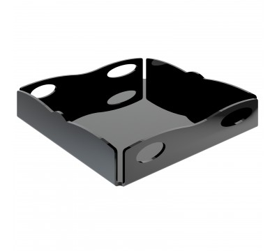 E-641 - Vassoio in plexiglass nero - Spessore 3 mm - H 5 cm