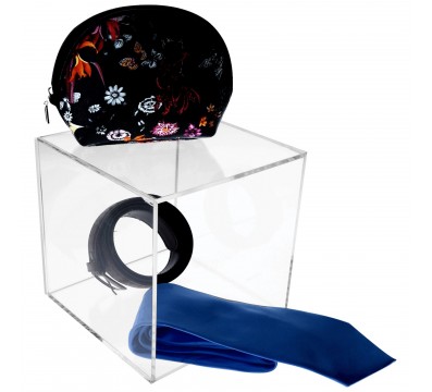 E-335 CUB-X - PERSONALIZZABILE - Cubo - Teca 5 Lati Chiusi e 1 Aperto - Plexiglass Trasparente - Spessore 5 mm