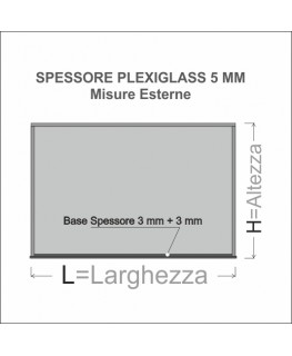 E-373 TEC-X - PERSONALIZZABILE - Cubo - Teca In Plexiglass Trasparente - Spessore 5 mm 5 Lati Chiusi e Fondo Appoggiato su Pa...