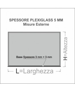 E-374 TEC-X - PERSONALIZZABILE - Cubo - Teca In Plexiglass Trasparente - Spessore 5 mm 5 Lati Chiusi e Fondo Appoggiato su Pa...