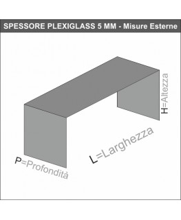 E-536 AL-X - PERSONALIZZABILE - Tavolino - Alzatina Plexiglass Nero - Spessore 5 mm