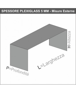 E-547 AL-X - PERSONALIZZABILE - Tavolino - Alzatina Plexiglass Bianco - Spessore 10 mm