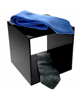 E-333 CUB-X - PERSONALIZZABILE - Cubo 4 Lati Chiusi e 2 Aperti in plexiglass NERO - Spessore 5mm