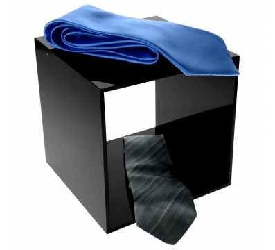E-333 CUB-X - PERSONALIZZABILE - Cubo 4 Lati Chiusi e 2 Aperti in plexiglass NERO - Spessore 5mm