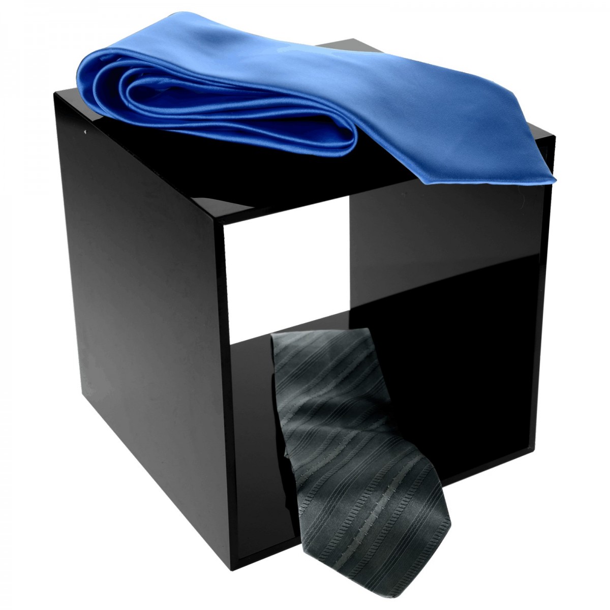 E-333 CUB-X - PERSONALIZZABILE - Cubo 4 Lati Chiusi e 2 Aperti in plexiglass NERO - Spessore 5mm