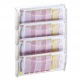 Transparante plexiglas wanddisplay voor wedbriefjes en krasloten