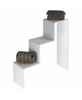 E-553 SCL-X - PERSONALIZZABILE - Scaletta - Alzatina Monofacciale 3 Livelli - Plex Bianco - Spessore 5 mm