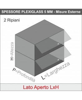 E-007 VB-X - PERSONALIZZABILE - Vetrina da banco in plexiglass trasparente monofacciale - spessore 5 mm