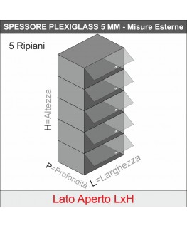 E-007 VB-X - PERSONALIZZABILE - Vetrina da banco in plexiglass trasparente monofacciale - spessore 5 mm