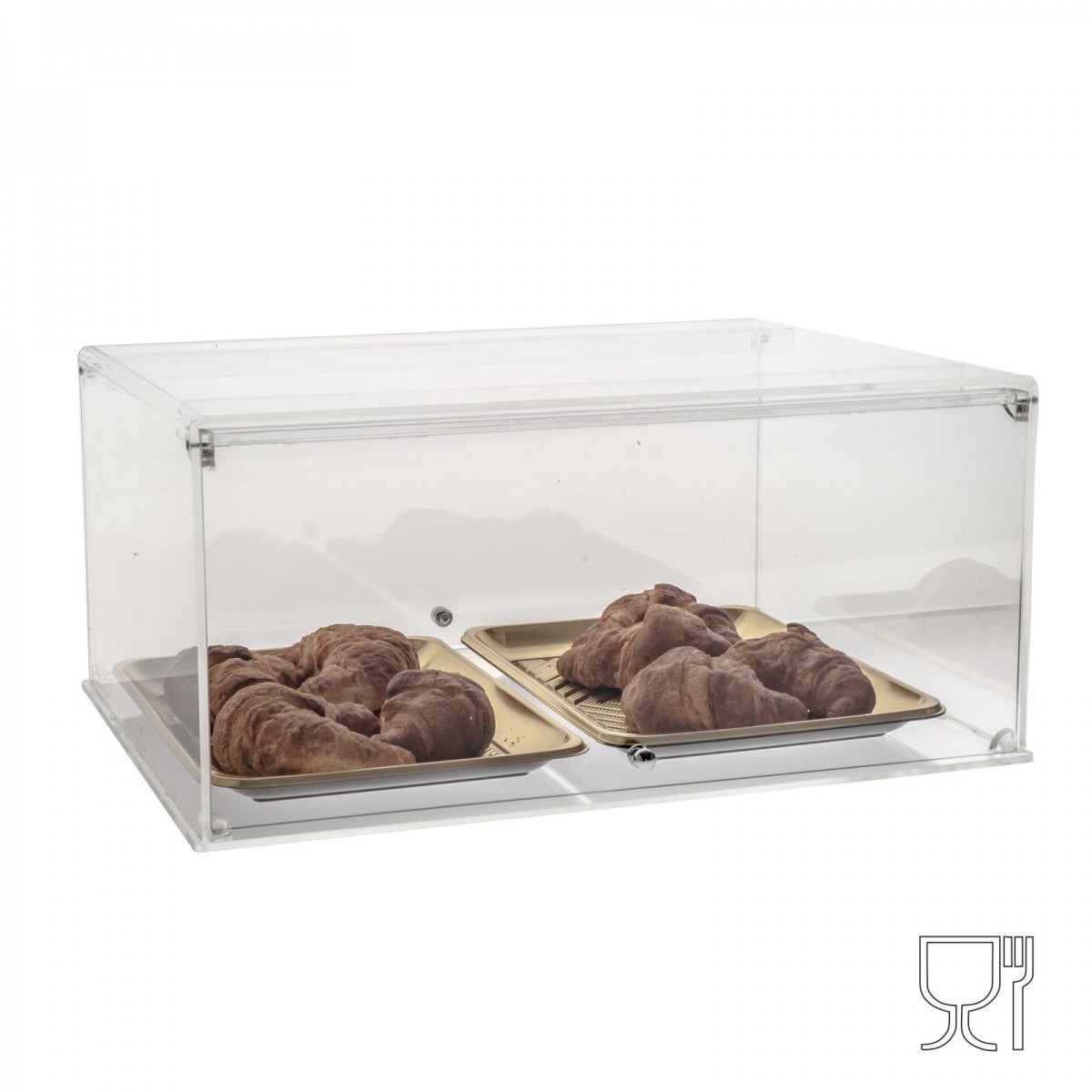 E-061 VB-X - PERSONALIZZABILE - Vetrina da banco in plexiglass trasparente bifacciale - Spessore 5 mm