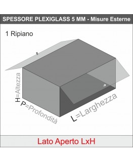 E-061 VB-X - PERSONALIZZABILE - Vetrina da banco in plexiglass trasparente bifacciale - Spessore 5 mm