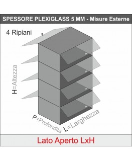 E-061 VB-X - PERSONALIZZABILE - Vetrina da banco in plexiglass trasparente bifacciale - Spessore 5 mm