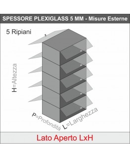 E-061 VB-X - PERSONALIZZABILE - Vetrina da banco in plexiglass trasparente bifacciale - Spessore 5 mm