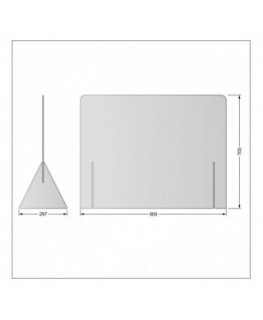 E-694 PAR - Parafiato o pannello separatore in plexiglass trasparente - 90xh70 cm
