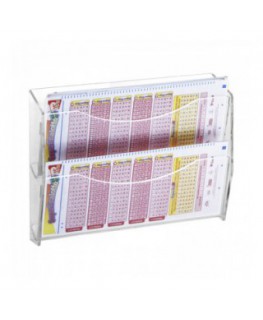 E-227 - Espositore schedine e gratta e vinci da parete in plexiglass trasparente