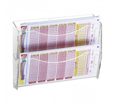 E-227 - Espositore schedine e gratta e vinci da parete in plexiglass trasparente