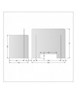E-702 PAR - Parafiato o pannello separatore in plexiglass trasparente - 80xh70 cm