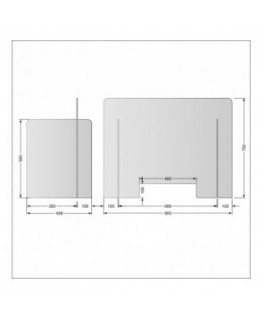 E-703 PAR - Parafiato o pannello separatore in plexiglass trasparente - 90xh70 cm