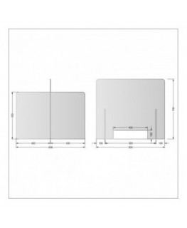 E-705 PAR - Parafiato o pannello separatore in plexiglass trasparente - 90xh70 cm