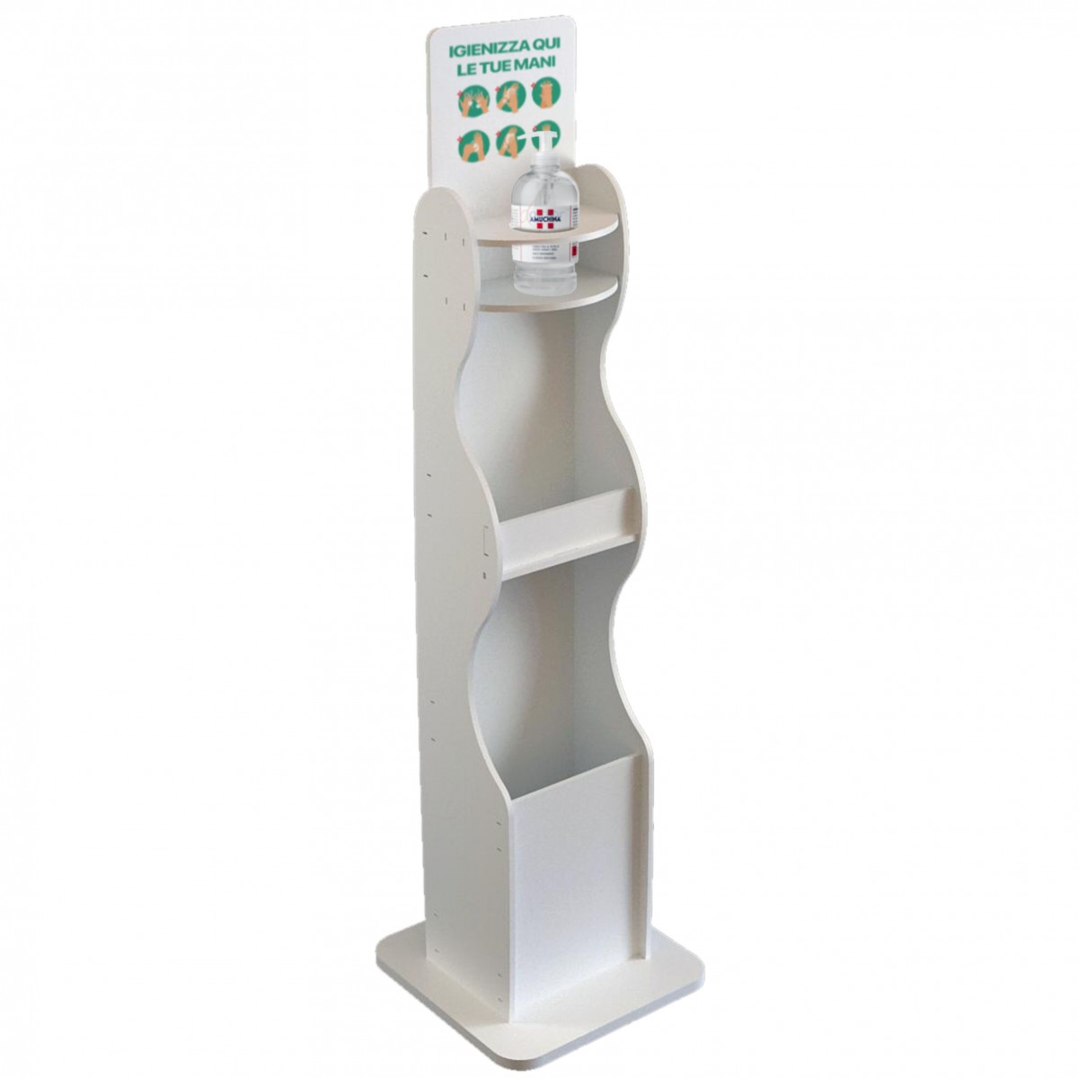 E-710 PSD - Dispenser / Distributore / Colonnina per igienizzante/gel disinfettante 3 in 1 da terra