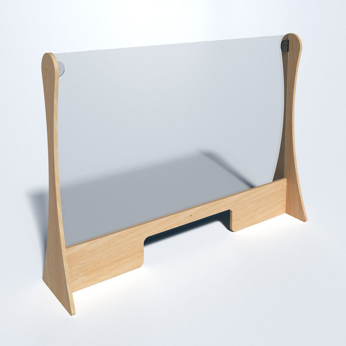 E-717 PAR - Parafiato o pannello separatore in legno e Pet trasparente - 102xh75 cm