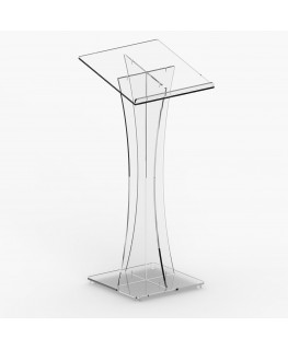E-254 LEG - Leggio in plexiglass trasparente con piano inclinato - Misure: 50x50xH 118