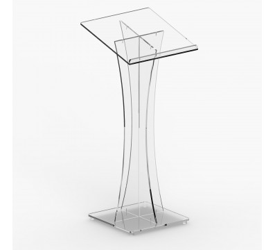 E-254 LEG - Leggio in plexiglass trasparente con piano inclinato - Misure: 50x50xH 118