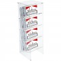 Toonbankdisplay voor versnipperde zakken van transparant plexiglas met schuine plank